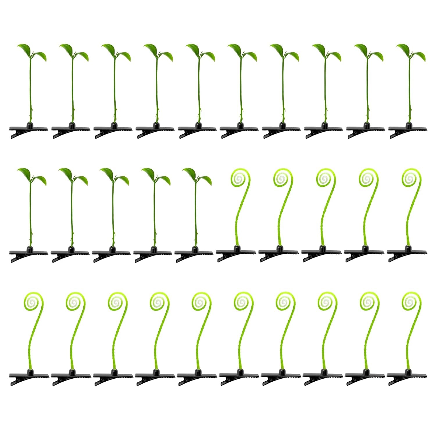 30Pcs Bean Sprout Hair Clips Set, Cute Green Plant Hair Barrettes for Women, Girls, and Kids, Funny Grass Hairpins for School, Parties, and Everyday Wear