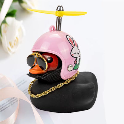 Adorable Yellow Duck Pendant with Helmet - Fun Cycling Accessory for Road Bike Enthusiasts