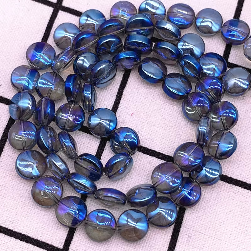 15Pcs/Lot 10*3Mm Glaze round Flat Beads Crystal Glass Beads,Wheel Beads,Transit Beads,Bracelet Necklace Jewelry Making