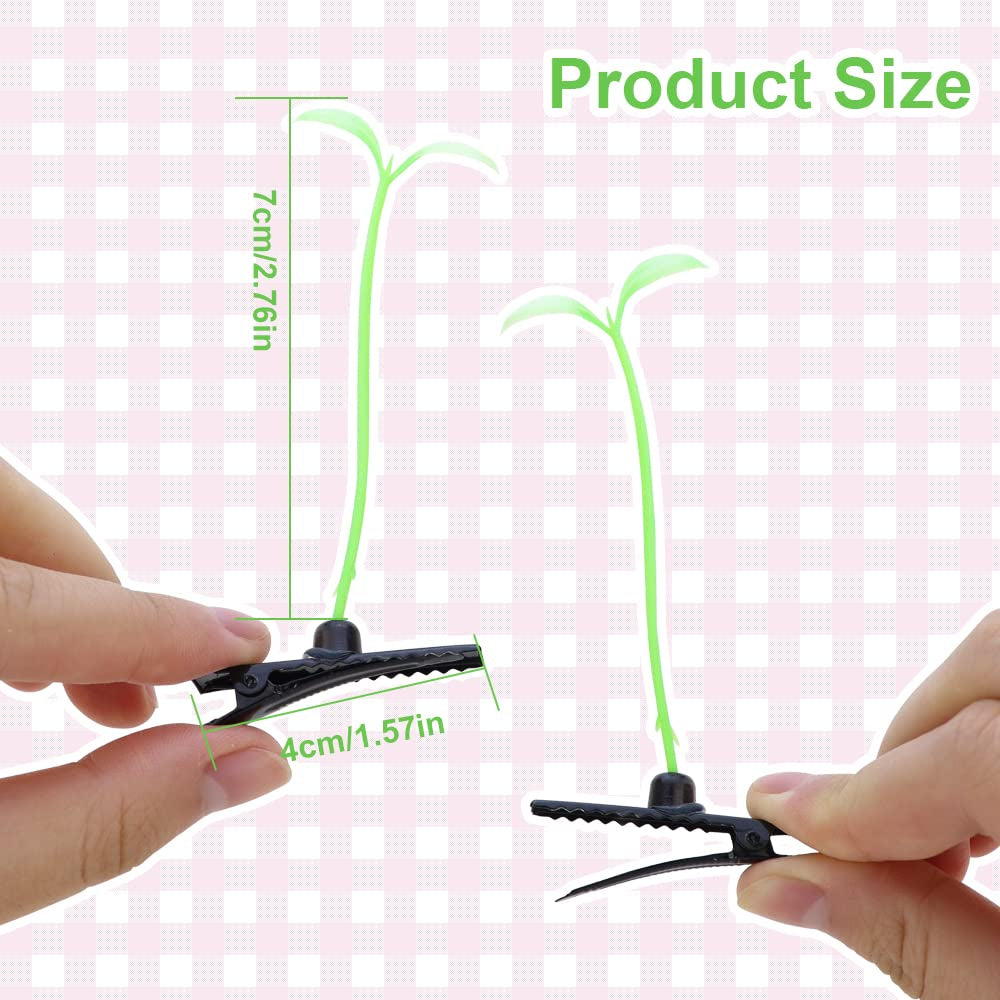 20 Pcs Bean Sprout Hair Clips Green Plant Hair Clips Pea Hairpin Little Grass Barrette Cute Grass Ornaments Hairpiece Hair Accessories for Kids Girls Women School Home Party Supplies