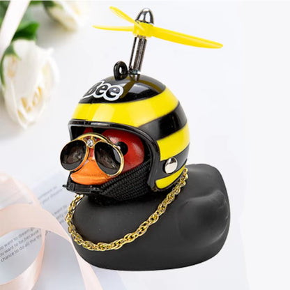 Adorable Yellow Duck Pendant with Helmet - Fun Cycling Accessory for Road Bike Enthusiasts