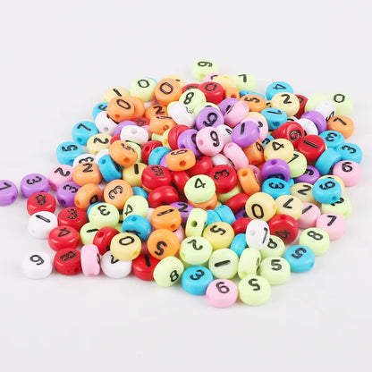 4X7Mm 100Pcs Acrylic Spacer Beads Letter Beads Oval Alphabet Beads for Jewelry Making Needlework Beads DIY Handmade Accessories