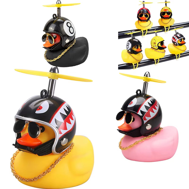 Adorable Yellow Duck Pendant with Helmet - Fun Cycling Accessory for Road Bike Enthusiasts