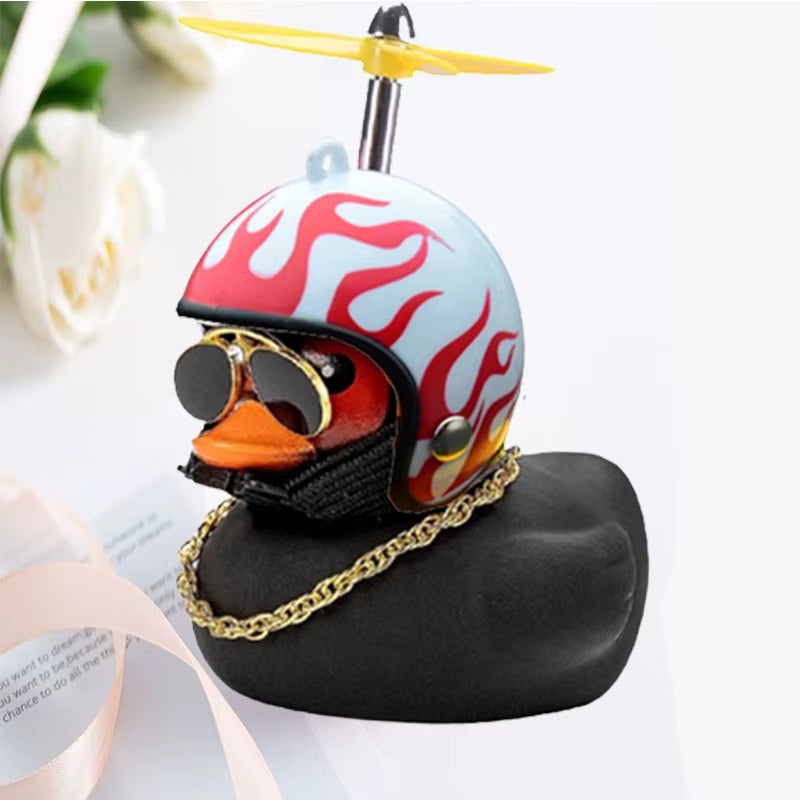 Adorable Yellow Duck Pendant with Helmet - Fun Cycling Accessory for Road Bike Enthusiasts