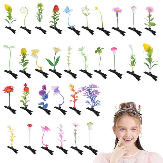 40PCS Sprout Clips, Mixed Hair Clips, Butterfly Hair Clips,Women'S Hair Accessories, Flower Hair Clips, Cute and Funny Hair Clips for Family Gatherings, Schools, Hair Accessories Gifts.