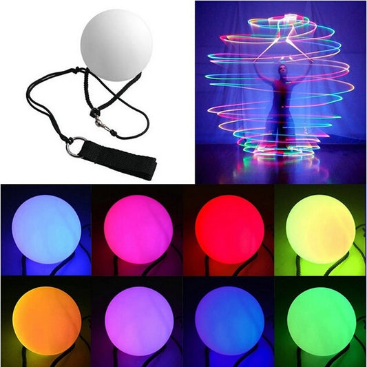 LED Poi Balls Soft Spinning Glow Poi Balls Rainbow Fade and High Strobe Spinning LED Glow Toy Light up Balls