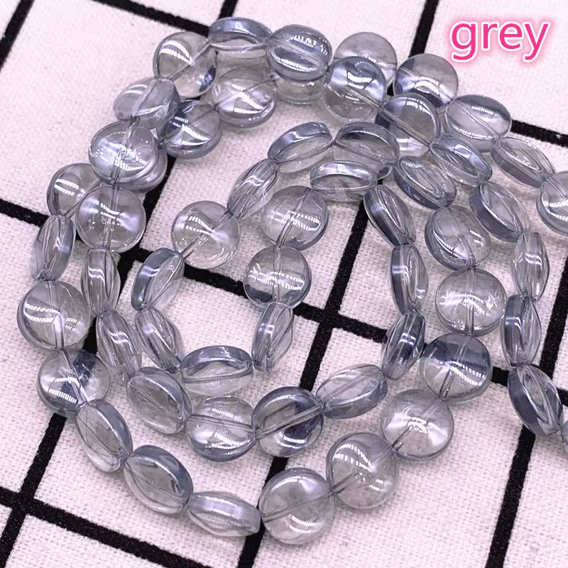 15Pcs/Lot 10*3Mm Glaze round Flat Beads Crystal Glass Beads,Wheel Beads,Transit Beads,Bracelet Necklace Jewelry Making