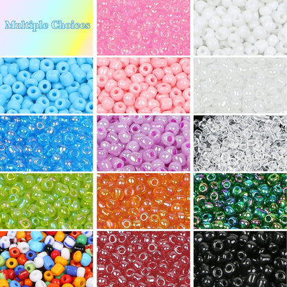 1300 Pieces Glass Seed Beads Bulk,  4Mm 6/0 Glass Beads Bulk Opaque Pony Beads for Bracelet Mini Spacer Beads Loose Beads Small Beads for Jewelry Making Glass Beads for DIY Craft (Pink)