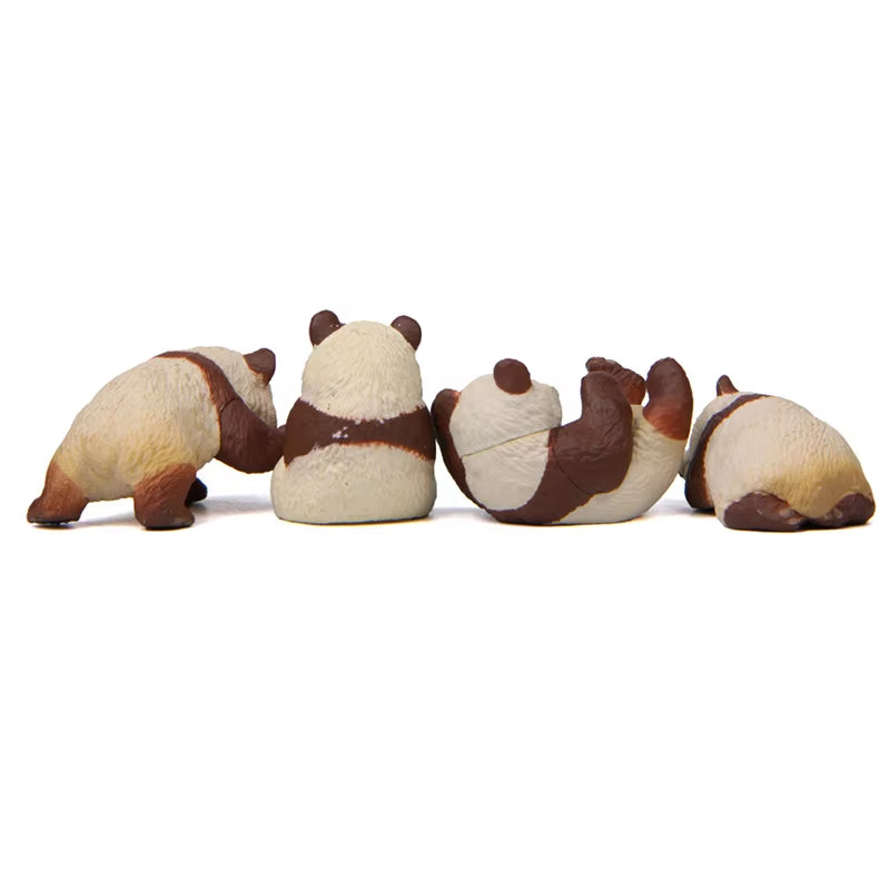 4Pcs/Set Cute Panda Moss Micro Landscape Terrarium Figurine Decoration Resin Funny Panda Babies Ornament Fairy Garden Miniature