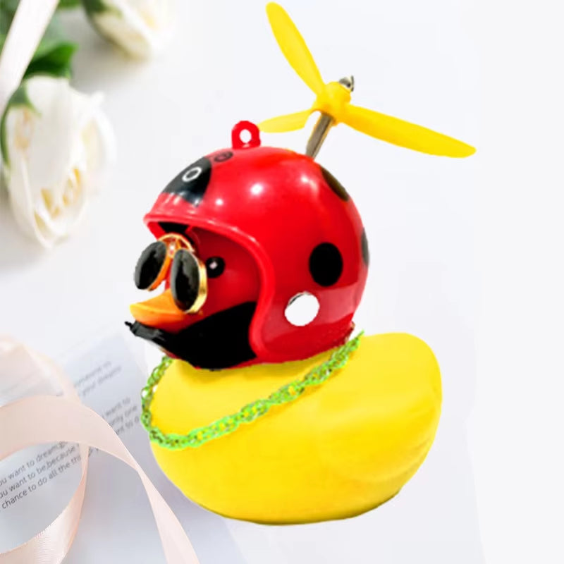 Adorable Yellow Duck Pendant with Helmet - Fun Cycling Accessory for Road Bike Enthusiasts