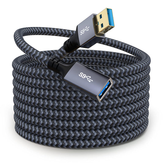 USB Extension Cable 20 Ft, Long USB Extension Cable USB Extender Nylon Braided USB 3.0 Extension Cable for Webcam, Camera, Phone, Mouse, Keyboard, Printer and More