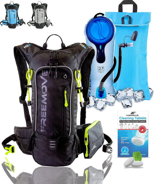 Hydration Water Backpack 3In1 with 2L Bladder & Insulated Backpack Cooler Bag - a Complete Hydration Solution - Ideal Hydro Camel Back Pack for Hiking, Biking, Running, Cycling, MTB & Rave