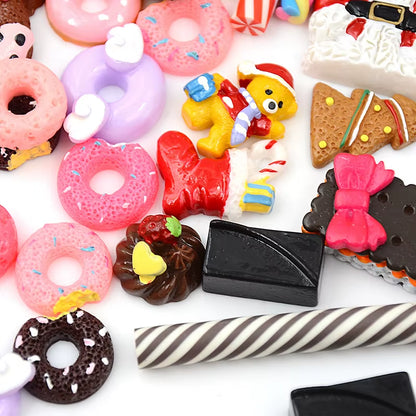 30Pcs/Lot Mini Play Food Cake Biscuit Donuts Dolls for Dolls Accessories Wholesale Miniature Pretend Toy