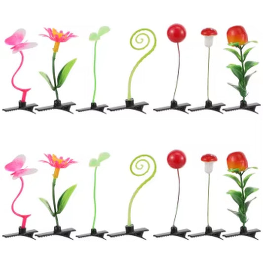 28Pcs Lovely Bean Sprout Hair Clips Hairpins Cosplay Headwear Flower Hairclip Party Wedding Hair Accessories