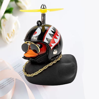 Adorable Yellow Duck Pendant with Helmet - Fun Cycling Accessory for Road Bike Enthusiasts