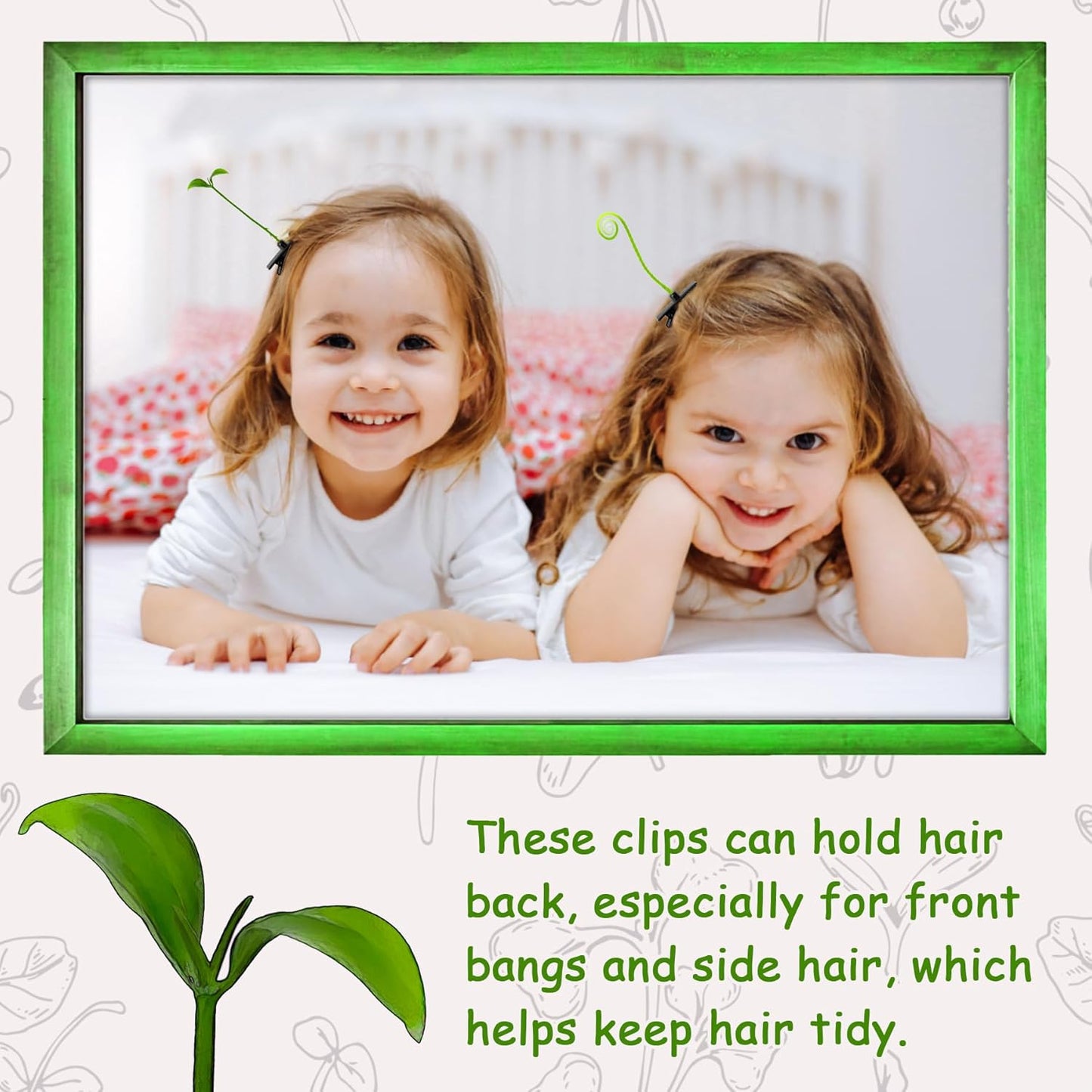 30Pcs Bean Sprout Hair Clips Set, Cute Green Plant Hair Barrettes for Women, Girls, and Kids, Funny Grass Hairpins for School, Parties, and Everyday Wear