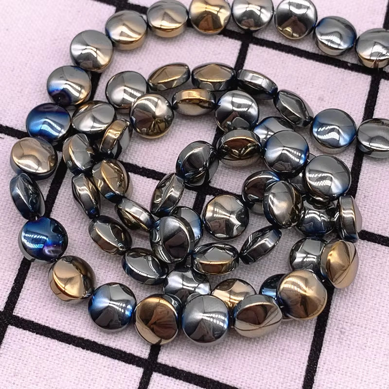 15Pcs/Lot 10*3Mm Glaze round Flat Beads Crystal Glass Beads,Wheel Beads,Transit Beads,Bracelet Necklace Jewelry Making