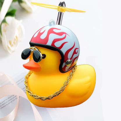 Adorable Yellow Duck Pendant with Helmet - Fun Cycling Accessory for Road Bike Enthusiasts