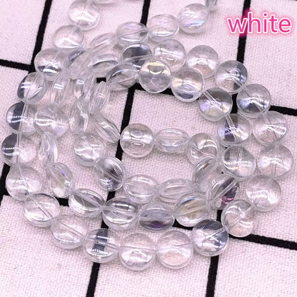 15Pcs/Lot 10*3Mm Glaze round Flat Beads Crystal Glass Beads,Wheel Beads,Transit Beads,Bracelet Necklace Jewelry Making