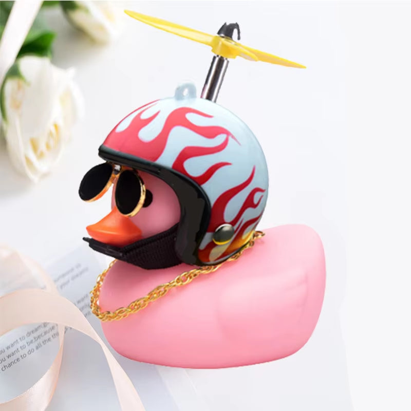 Adorable Yellow Duck Pendant with Helmet - Fun Cycling Accessory for Road Bike Enthusiasts