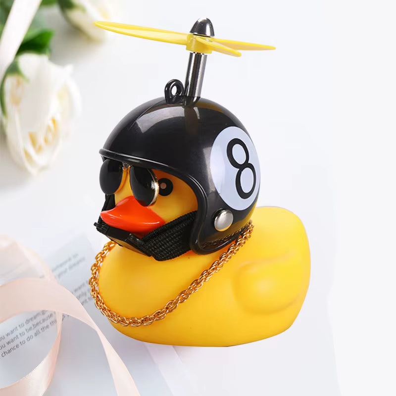 Adorable Yellow Duck Pendant with Helmet - Fun Cycling Accessory for Road Bike Enthusiasts