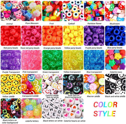 Bracelet Making Kit Pony Beads Fruite Flower Polymer Clay Beads Letter Beads For