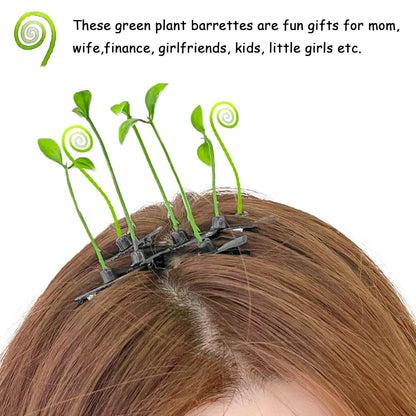 30Pcs Bean Sprout Hair Clips Set, Cute Green Plant Hair Barrettes for Women, Girls, and Kids, Funny Grass Hairpins for School, Parties, and Everyday Wear