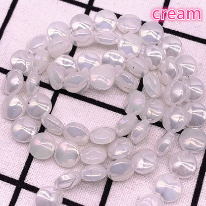 15Pcs/Lot 10*3Mm Glaze round Flat Beads Crystal Glass Beads,Wheel Beads,Transit Beads,Bracelet Necklace Jewelry Making