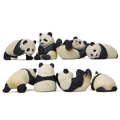 4Pcs/Set Cute Panda Moss Micro Landscape Terrarium Figurine Decoration Resin Funny Panda Babies Ornament Fairy Garden Miniature