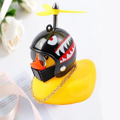 Adorable Yellow Duck Pendant with Helmet - Fun Cycling Accessory for Road Bike Enthusiasts