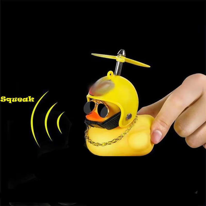 Adorable Yellow Duck Pendant with Helmet - Fun Cycling Accessory for Road Bike Enthusiasts