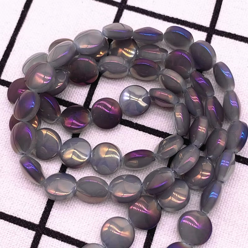 15Pcs/Lot 10*3Mm Glaze round Flat Beads Crystal Glass Beads,Wheel Beads,Transit Beads,Bracelet Necklace Jewelry Making