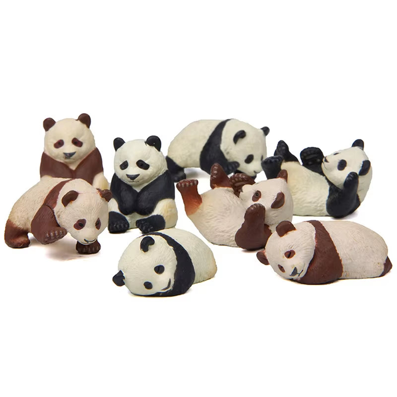 4Pcs/Set Cute Panda Moss Micro Landscape Terrarium Figurine Decoration Resin Funny Panda Babies Ornament Fairy Garden Miniature