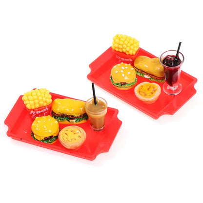 1 Set Cute Mini Hamburger French Fries Miniature Dollhouse Fast Food for Doll House Kitchen Coffee Cup Accessories Toy