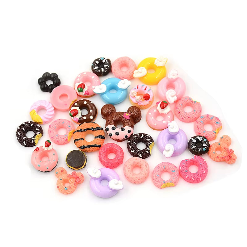 30Pcs/Lot Mini Play Food Cake Biscuit Donuts Dolls for Dolls Accessories Wholesale Miniature Pretend Toy